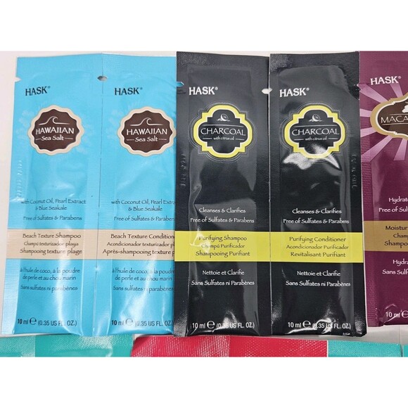HASK 9 Pc NEW Assorted Hair Shampoo & Conditioner Samples 10ml - Picture 2 of 6